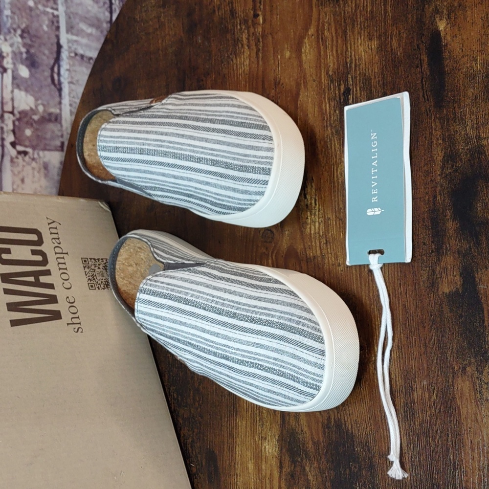 Revitalign "Esplanade" Stripe Canvas Slip-on Sneakers - Picture 14 of 16